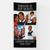 カスタム4フォトコラージュ葬儀墓カバーバナー 横断幕 (縦)