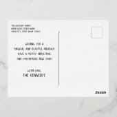 カスタム4フォトコラージュ金ゴールドメリークリスマス 箔シーズンポストカード (裏面)