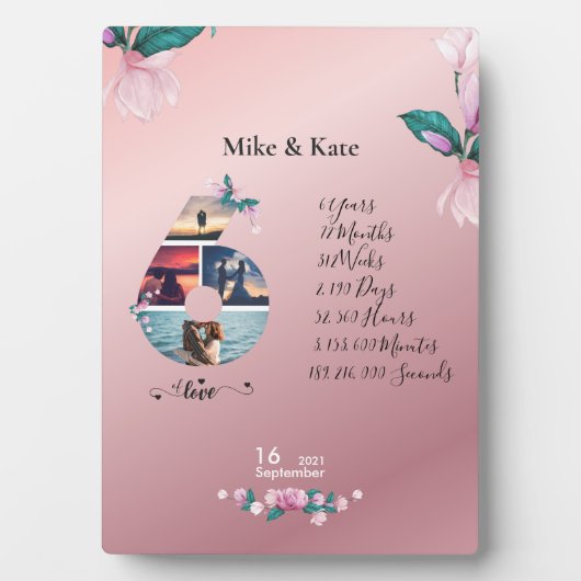 カスタム4フォトコラージュ8周年記念BF&Gf フォトプラーク (正面)