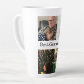 カスタム4フォトコラージョ最高のンパエバー カフェラテマグ (左アングル)