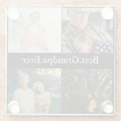 カスタム4フォトコラージョ最高のンパエバー ガラスコースター (裏面)