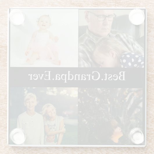 カスタム4フォトコラージョ最高のンパエバー ガラスコースター (裏面)