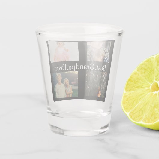 カスタム4フォトコラージョ最高のンパエバー ショットグラス (裏面)