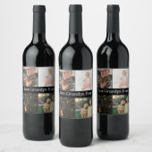 カスタム4フォトコラージョ最高のンパエバー ワインラベル (ボトル)