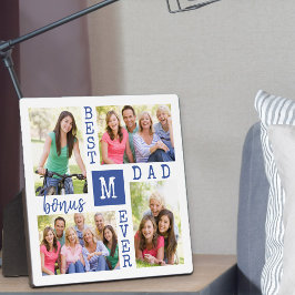 カスタム4フォトコラージョ最高のンボーナスパパEver Blue フォトプラーク