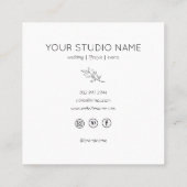 カスタム4フォトミニマル写真家 スクエア名刺 (裏面)