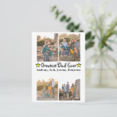 カスタム4写真もっとも偉大パパEver Father's Day ポストカード (スタンド正面)