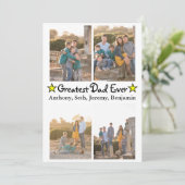 カスタム4写真もっとも偉大パパEver Father's Day Card 招待状 (スタンド正面)
