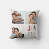 カスタム4写真コラージュのクリスマス クッション (正面)