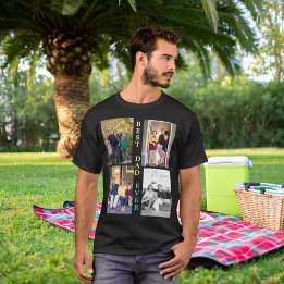 カスタム4写真コラージュ最高のパパEver Father's Day Tシャツ