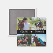 カスタム4写真コラージュ馬名 マグネット (正面/裏面)