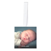 カスタム4写真ホリデークリスマスデコール キューブオーナメント (正面)