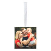 カスタム4写真ホリデークリスマスデコール キューブオーナメント (右)