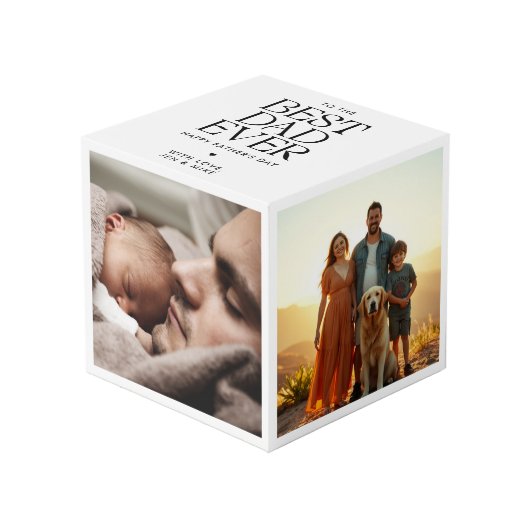 カスタム4写真最高のパパモダンEver Father's Day フォトキューブ (正面アングル)