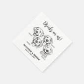 カスタム4匹の犬が飲む スタンダードカクテルナプキン (角)