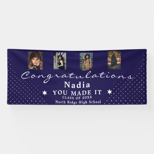 カスタム4又は5写真卒業パーティー 横断幕 (横)