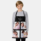 カスタム4家族の写真コラージュ四角形フレーム エプロン (着用した状態)