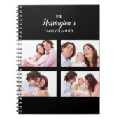 カスタム4家族の写真コラージュ四角形フレーム ノートブック (正面)