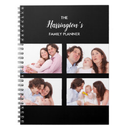 カスタム4家族の写真コラージュ四角形フレーム ノートブック