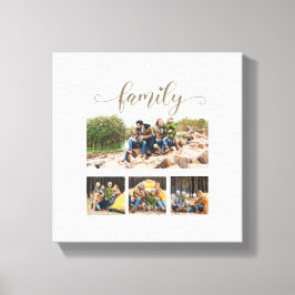 カスタム4家族フォトコラージュかわいいスクリプト文字 キャンバスプリント