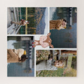 カスタム4家族写真/かわいい動物かわいい鹿 ジグソーパズル (横)