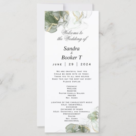 カスタム4抽象芸術金ゴールドミュートセージ緑 (正面)