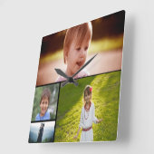 カスタム4枚のフォトアクリル壁掛け時計 スクエア壁時計 (傾斜)