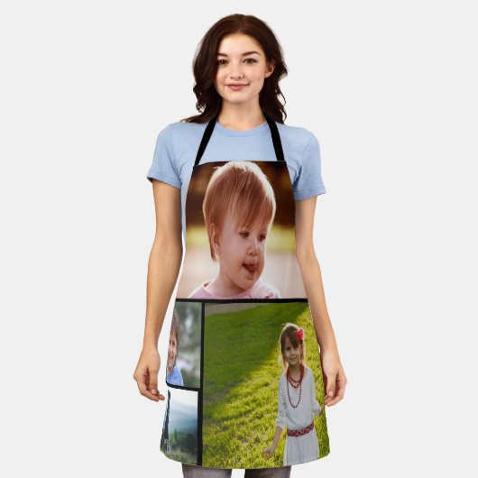 カスタム4枚のフォトオールオーバープリント エプロン (着用した状態)