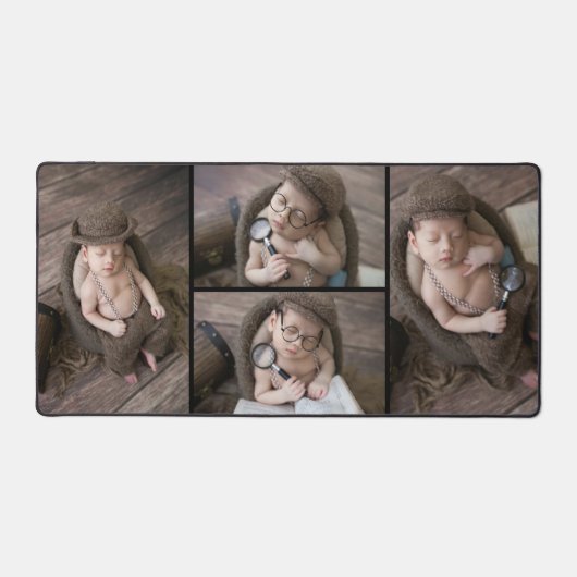 カスタム4枚のフォトコラージュのデスクマット デスクマット (正面)