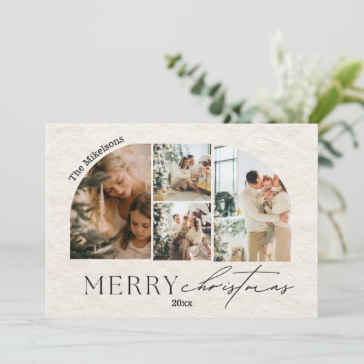 カスタム4枚の写真クリスマス シーズンカード (スタンド正面)