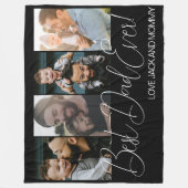 カスタム4枚の写真コラージュ最高のパパ フリースブランケット (正面)