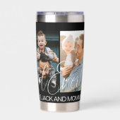 カスタム4枚の写真コラージュ最高のパパ 保温保冷タンブラー (背面)