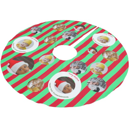 カスタム4枚🎄クリスマス ブラッシュドポリエステルツリースカート (アングル)