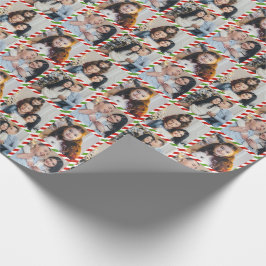 カスタム4枚パーソナライズされたの写真コラージュクリスマス ラッピングペーパー