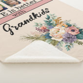 カスタム4枚フォトグランドキッズ花ピンク シェルパブランケット (3/4)