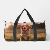 カスタム4枚フォトコラージュペット犬4名前画像 ダッフルバッグ (正面)