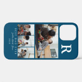 カスタム4枚フォトコラージュ最高の父イニシャル入り Case-Mate iPhoneケース (裏面 (横))
