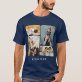 カスタム4枚フォトコラージュ+テキスト Tシャツ (正面)