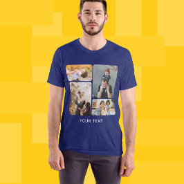 カスタム4枚フォトコラージュ＋テキスト Tシャツ