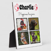 カスタム4犬のコラージュ卓上プラーク フォトプラーク (側面)