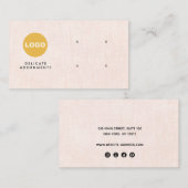 カスタム4穴ピンクスタッドイヤリングディスプレイロゴ 名刺 (正面/裏面)