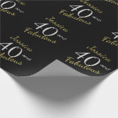 カスタム40およびすばらしい第40誕生日 ラッピングペーパー (角)