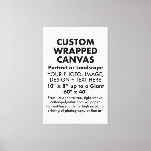 カスタム40インチx 60インチプレミアムキャンバスプリント空白の キャンバスプリント (正面)
