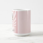 カスタム40歳の誕生日ピンクストライプ色 コーヒーマグカップ (中央)