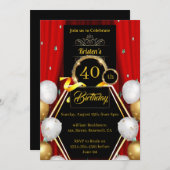 カスタム40th誕生日招待状 招待状 (正面/裏面)