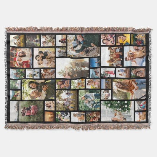 カスタム42フォトコラージュ スローブランケット (正面)
