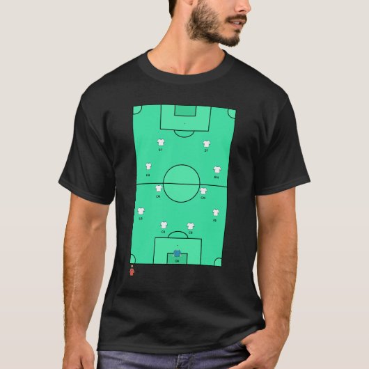 カスタム442サッカー戦術ボード チーム名簿 Tシャツ (正面)
