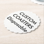カスタム4"スカラップで仕上げられた使い捨て可能なパーティーのコースター ペーパーコースター (アングル)