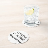 カスタム4"スカラップで仕上げられた使い捨て可能なパーティーのコースター ペーパーコースター (インサイチュ)