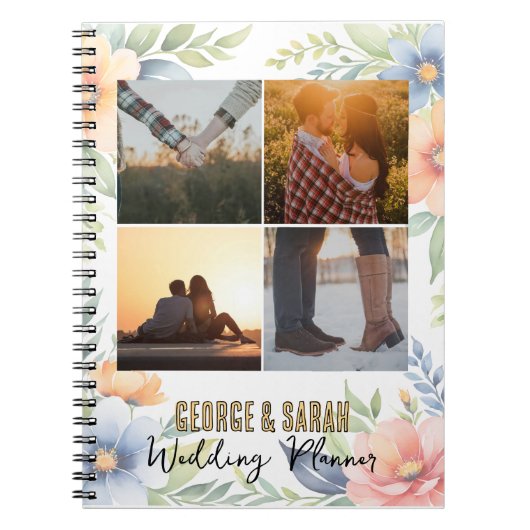 カスタム4 – フォトフローラウェディングプランナージャーナル ノートブック (正面)